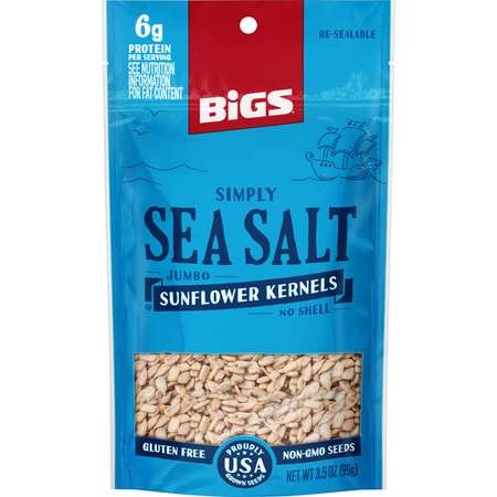 BIGS Bigs Simply Sea Salt Sunflower Kernels 3.5 oz., PK36 1601201180